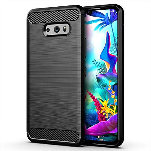 betterfon Hülle Kompatibel mit LG G8 X ThinQ | Handyhülle für G8 X ThinQ | Carbon Handy Tasche | Schwarz