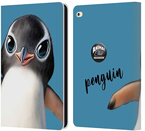 Head Case Designs Offizielle Animal Club International Pinguin Gesichter Leder-Wallet-Hülle Kompatibel mit Apple iPad Air 2 (2014)