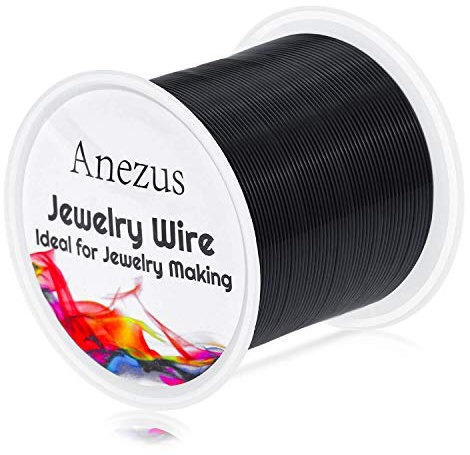 Jewelry Wire for Jewelry Making, Anezus Craft Wire Tarnish Resistant Copper Beading Wire for Jewelry Making Supplies and Crafting (Black, 20 Gauge)