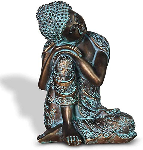 QMZDXH Sitzende Buddha Statue, Meditierend Ornamente Thailändischen Stil Feng Shui Skulptur Dekoration für Zuhause Geschenk Deko Bad