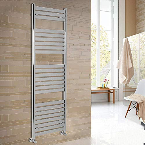 NRG Chrome 1800x600mm Flat Towel Radiator Bathroom Warmer Heated Towel Rail Central Heating Rads