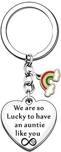 TTOVEN Auntie Gifts Auntie Keyring Mothers Day Birthday Keychain Gifts