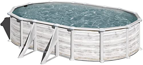 Piscina Gre KITPROV508N Groenlandia. - Piscina fuori terra in acciaio, ovale con aspetto nordico. Piscina scomponibile per Giardino. 500 x 300 x 132 cm