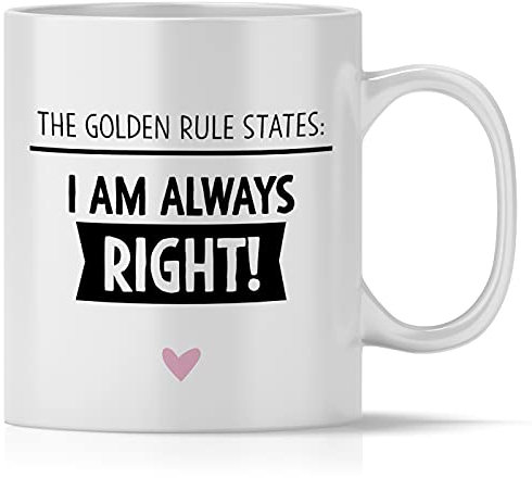mindmonkeys® Tasse mit Spruch Die Goldene Regel Fun Tasse Geschenkideen für Klugscheisser Besserwisser fürs Büro Geschnekidee zum Geburtstag Kaffeetasse Bürotasse Keramik 300 ml