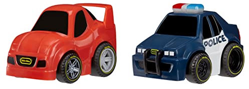 little tikes My First Cars Crazy Fast Cars - HIGH-Speed Pursuit 2er-Pack - Polizei-Aufziehautos - 15 m Reichweite - Realistisches Design - Fördert die Fantasie - Für Kinder ab 2 Jahren