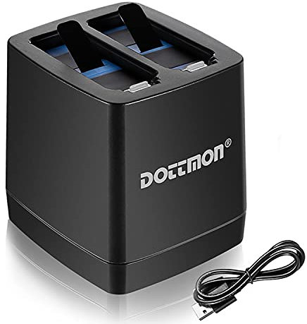Tapo DOTTMON Carregador rápido de bateria USB duplo com cabo tipo C para GoPro Hero 10/9 preto, estojo de armazenamento de baterias para câmera Go Pro 10/9 original
