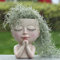 ZJ Whoest Jolie jardinière succulente - Pot de Fleurs en Forme de tête Kawaii - Pot de Fleurs Unique pour l'extérieur et l'intérieur - avec Trou de Drainage - (Bénédiction de la poupée)