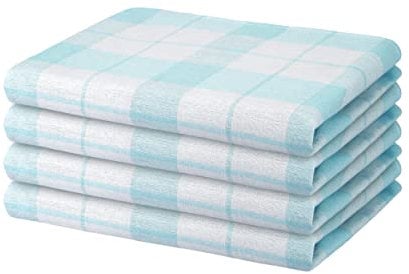 Hometex Premium Textiles 4er Set Geschirrtücher Grubentücher | Oeko-TEX®Standard 100 - aus 100% Baumwolle | Extra saugfähig und schnell trocknend | 50 x 70 cm Aqua