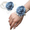 TAIANJI 2 Stück Brautjungfer Handgelenk Blume Corsage, blumenarmband hochzeit armband künstliche für Abschlussball, Event, Brautjubiläum (Blue)