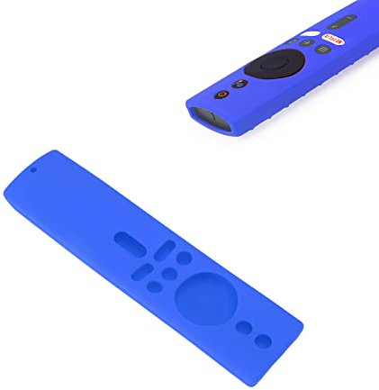 Fdit Fernbedienungsabdeckung, Silikon-Anti-Rutsch-Stoßschutz-Controller-Hülle mit Lanyard für Xiaomi Mi TV-Stick (Blauer Anzug)