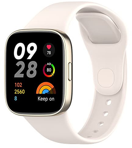 BOLUO Reloj de Correa para Xiaomi Redmi Watch 3, Bandas Correa Armband Correas Reloj Sport Silicona Bracelet Recambio Brazalete Strap Wristband para Xiaomi Redmi Watch 3 Accessories (beige)