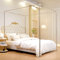 Bettrahmen in voller Größe, dicker Edelstahl-Betthimmel, Bettpfostenstangen, 4 Ecken, Baldachin für Metallbett, Moskito-Vorhänge, Schlafzimmer-Dekor