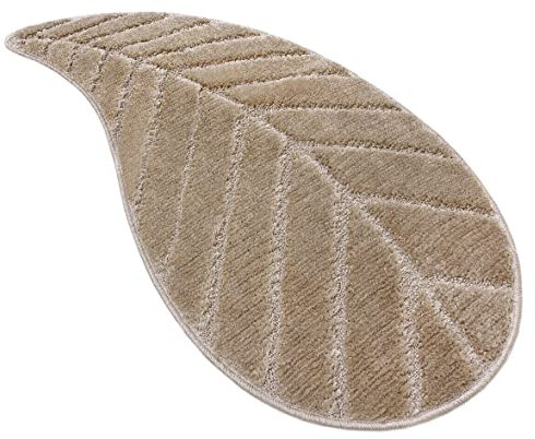 Tappeto Bagno Foglia Morbido Assorbente Camera Letto Scendi Doccia Antiscivolo mod.FIJI MARRONE