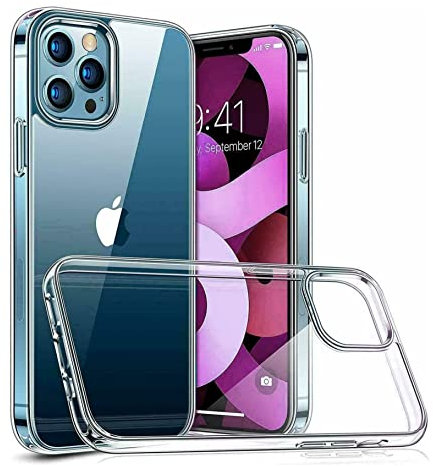 WORLD CONNECTERE Crystal Clear Case for iPhone 13 Pro, Thin Fit Slim Silicone Soft Case Anti-Yellowing Transparent TPU Phone Cover, Clear