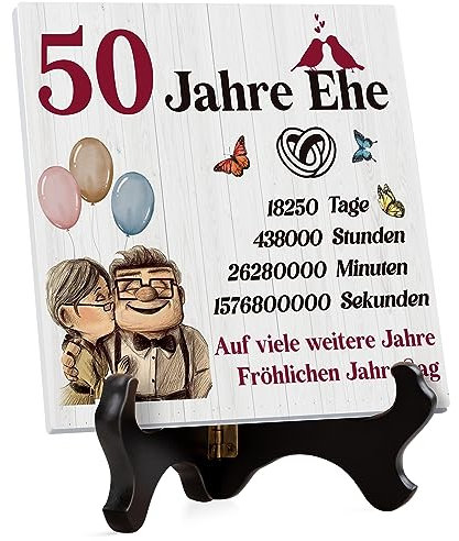 50 Jahrestag Geschenk für Ihn Sie, Goldene Hochzeit Geschenke -Dekorationen aus Acryl, Geschenke zur Goldenen Hochzeit, 50 Jahrestag Geschenk, Geschenk Goldene Hochzeit, 50 Hochzeitstag Geschenke