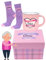 soxo Oma Socken Damen Geschenke Für Frauen Lustige Geschenk Bunte Damensocken Socks 35-40 Socken 1 Paar + Becher