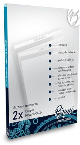 Bruni Schutzfolie kompatibel mit Casper Nirvana C600 Folie, glasklare Displayschutzfolie (2X)
