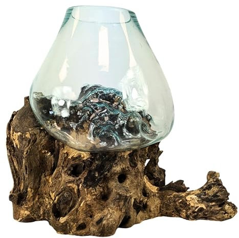 Villa Métisse Vase en Verre Soufflé sur Racine de Gamal - Taille XL