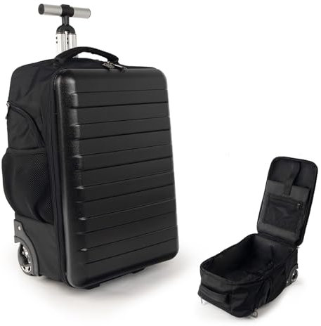 Temilla Multifunktionales Handgepäck, passend für 43,8 cm (17,3 Zoll) große Laptop-Fluggesellschaften zugelassen mit Rollen, die gezogen und getragen Werden können, für Übernachtungstasche und
