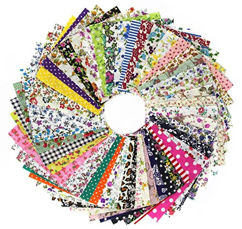 LINSAN DIY Quilt Patch 60 Stueck 10cmx10cm Charm Pack Baumwollgewebe Patchwork Buendel Gewebe Tuch Naehen