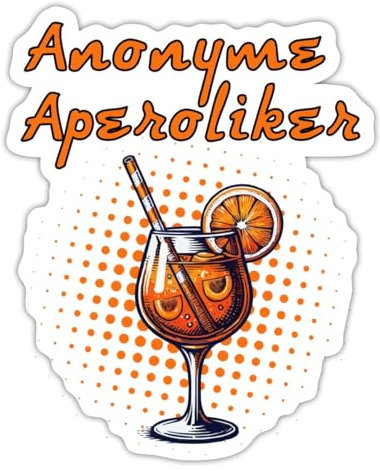 Spreadshirt Witzig Anonyme Aperoliker Sticker, max. 10 x 10 cm, 10 x 10 cm, Mattweiß