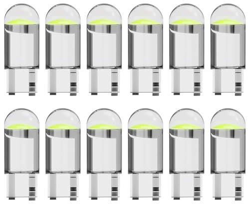 Bisienya 12PCS Side Light Bulbs Car,LED Side Light Bulb,T10 LED Bulbs,Number Plate Bulb Replacement,Free License Plate Light for Car Dome Map Door,Suitable for Car Dome Map Door