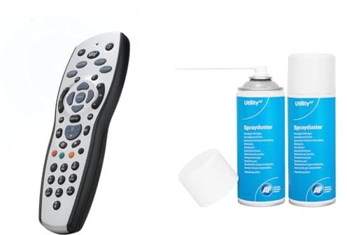 Original Sky+ HD remote – Duracell Batteries Included & AF Air Duster Sprayduster Compressed Air Can Blower Spray for PC, Laptop keyboard cleaner dust remover PS5 xbox fans