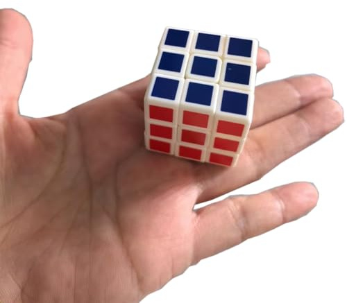 Oostifun Mini Würfel 3x3x3 Würfel 3x3 30mm Magic Puzzle Würfel Weiß mit mehrfarbigen Aufklebern zusammengebaut