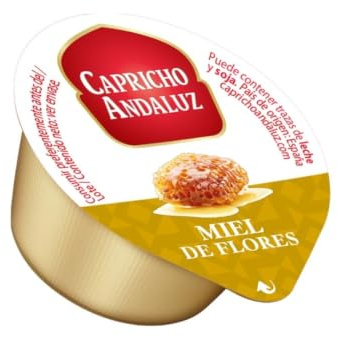 Capricho Andaluz - Miel de Flores Caja Monodosis de 15gr Untable | Caja de 72 Unidades, Tamaño Práctico y Cómodo para Uso Individual y Consumo Diario