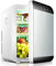 Wrobelax Mini Fridge Glass Door Portable Cosmetic Refrigerator, Small Fridges For Bedrooms Cools & Heats Ideal For Bedroom And Small Office Space AC+DC Power Compatibility