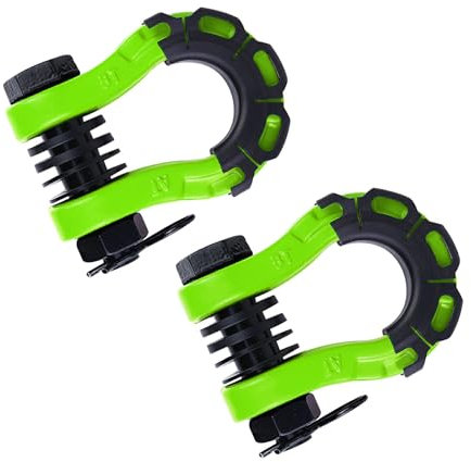 EIOLWJIEO 2 Stück Metall 2er Pack 3/4 D Ring Schäkel Schäkel Schäkel U Haken 8 Tonnen maximale Bruchfestigkeit mit 3/4 Schraubstift Heavy Duty, Grün