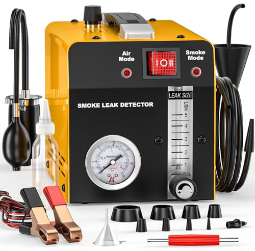 GODIAG SLD103 Nebelmaschine Kfz Rauchmaschine Lecksuchgerät mit Manometer Nebelmaschin Kfz Werkstatt mit Durchflussmesser für DC12V Autos, ATVs, Motorräder, Schneemobile, Boote