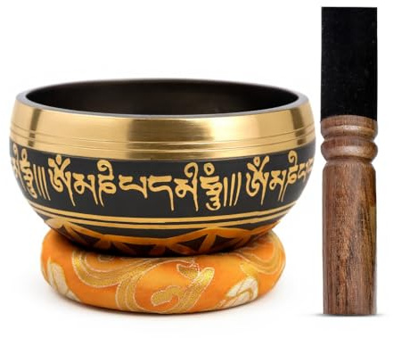 Tibetan Singing Bowl Set Brass - Master Healing Grade - Authentic Handcrafted Sound Bowl by Himalayan Bazaar