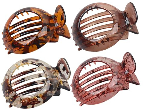 Lot de 4 petites pinces à cheveux plates antidérapantes en plastique pour femme et fille