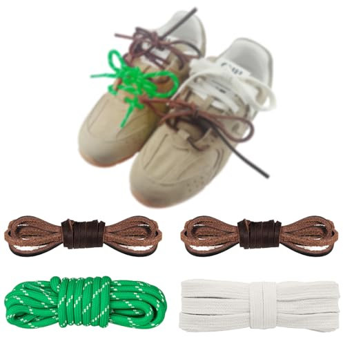 NDTEZUGT Cordones para tenis Miu Miu, color marrón, encerados, resistentes, trenzados, kit de repuesto redondo rosa, Multicolor-b, 72 inches