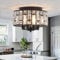Rviezza Flush Mount Black Ceiling Light, Modern 4-Lights Crystal Ceiling Light, Industrial Chandelier for Living Room Bedroom Hallway Kitchen Entryway with E14 Dimmable Base