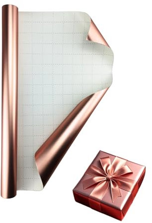 Carta da regalo opaca opaca metallica, per Natale, compleanni, Pasqua e tutte le occasioni festive (oro rosa, 43 cm x 3 m)