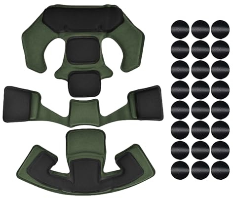 Helmpolster,Taktische Helmpolster,Universelle Helm-Ersatz-Schaumpolster-Sets,Interne Memory-Schaumstoff-Pads,Outdoor Combat Helm Interne Memory Foam Kissen Polster Polster Schutzmatte (Schwarz+Grün)