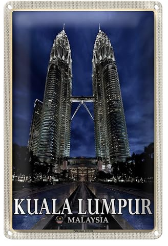 Blechschild | Kuala Lumpur | Malaysia | Petronas Towers | Dekoration | 30 cm x 40 cm