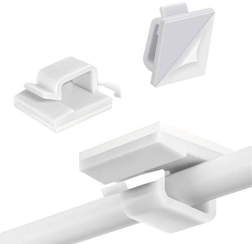 40 Stück Kabelhalter, Kabelführung Organizer Kabelclips Selbstklebend Outdoor Kabelklemmen, Kabel Haken Draht Halter für Kabelmanagement - Kabelbefestigung Lichterkette (Weiß)