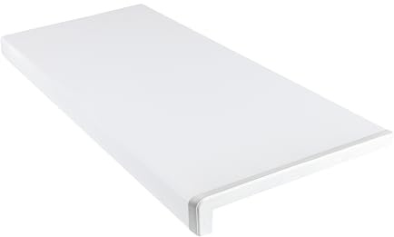 Dekofasada Fensterbank für Innen, Fensterbrett aus PVC mit Abschlusskappen, Pflegeleichte Innenfensterbank aus Kunststoff, für Fenster aus PVC, Holz & Aluminium, 40 x 200 cm, Weiß
