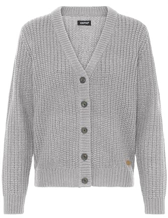 OXMO OXEDNA Damen Strickjacke, XL, Medium Grey Melange (201146)