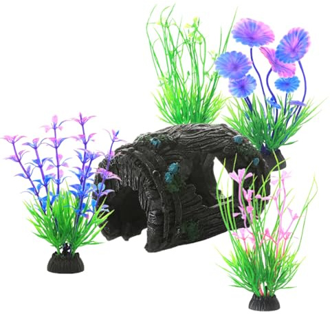 DiiWmme 5PCS Fish Tank Decorations, Coral Reef Aquarium Decor Ornaments, Resin Hideout for Betta Fish, Aquarium Decoration (Style C)