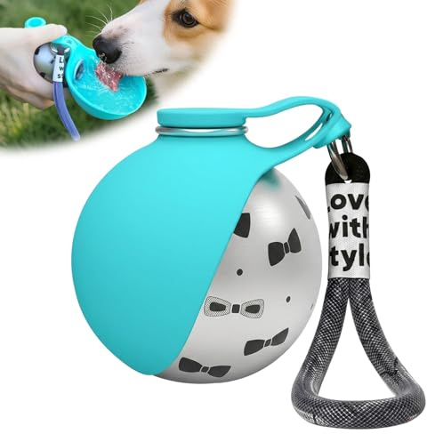 Trywise Borraccia per Cane Portatile - Distributore d'Acqua con Ciotola Pieghevole in Silicone, Anti-Goccia, 285 ml - Ideale per Passeggiate, Viaggi e Escursioni per Cani e Gatti (blu)