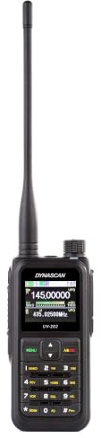 Stazione radio VHF/UHF Dynascan UV‑202 doppia banda, 5 W, 200 canali, VOX, riduzione del rumore, ricezione FM e banda aerea AM, IP67