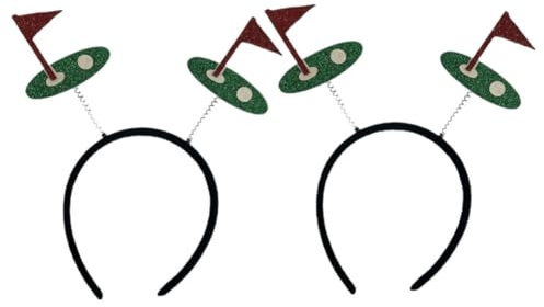 LALADEFIEE Sportstirnbänder 2er Pack elastische Golf Haarbänder mit stylischem Look aus Stoff und Draht für sportliche Themenpartys und Outdoor Sportveranstaltungen