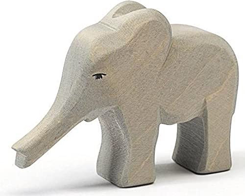 Ostheimer 20424 Elefant klein Rüssel gestreckt aus Holz Höhe 12cm