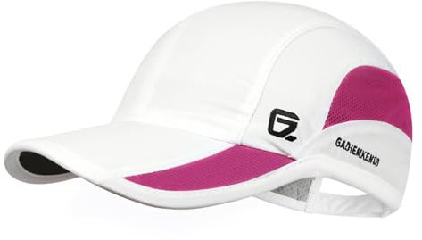 GADIEMKENSD Quick Dry Sports Hat Lightweight Breathable Soft Outdoor Running Cap Runners Caps for Women (White)