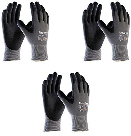 ATG 42-874 MaxiFlex Ultimate AD-APT Strickhandschuhe, nahtlos, Größe L, 3 Paar