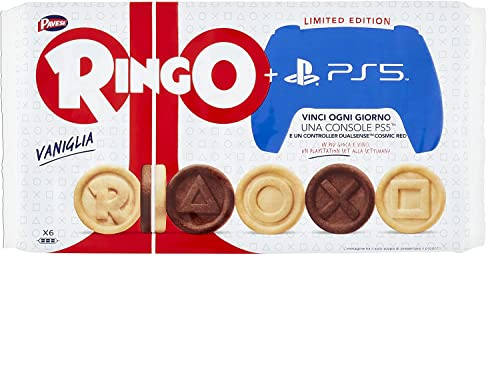 6x Pavesi Familienpackung Kekse Ringo 6x55g Kuchen mit Vanille snack cookies riegel schokoriegel